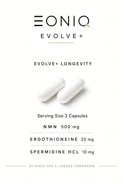 EONIQ EVOLVE+ LONGEVITY | NMN, Ergothioneine & Spermidine | 60 Capsules